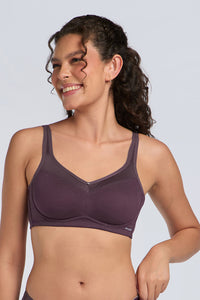 COTTON SMOOTH BACK BRA - FIG thumbnail 1