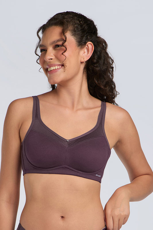 COTTON SMOOTH BACK BRA - FIG