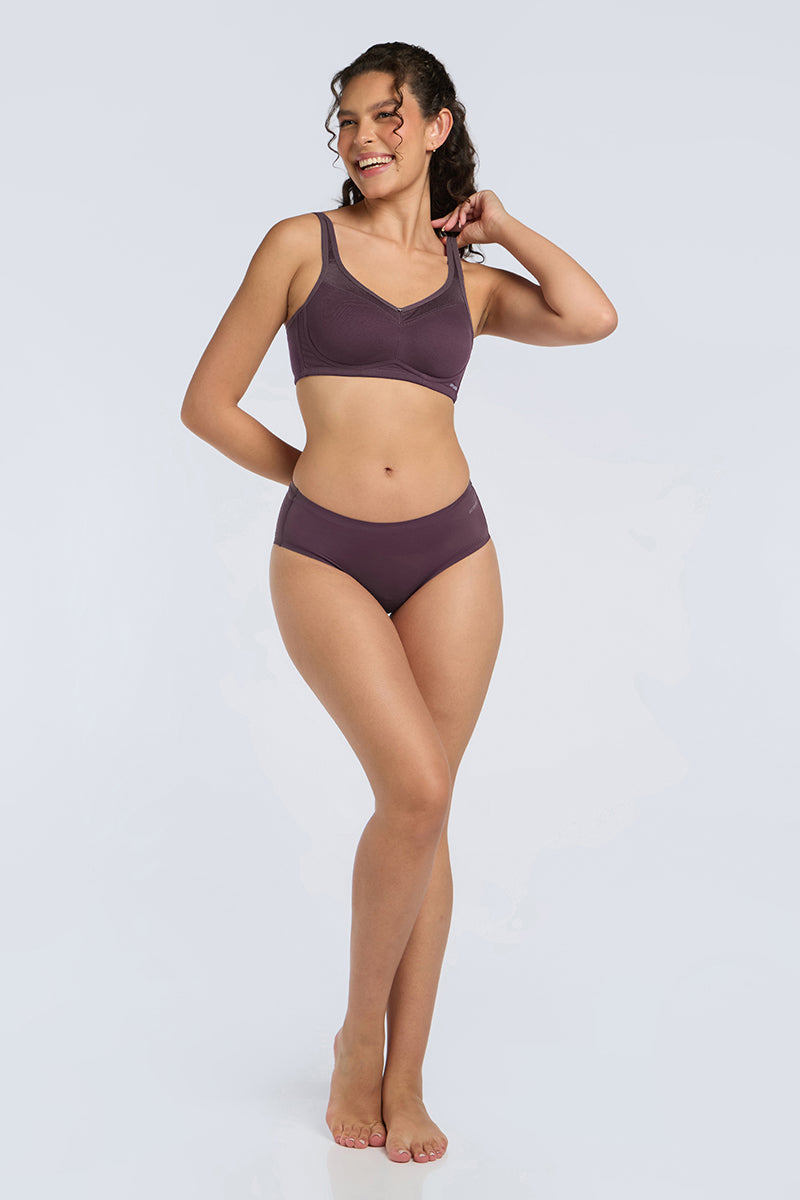 COTTON SMOOTH BACK BRA - FIG