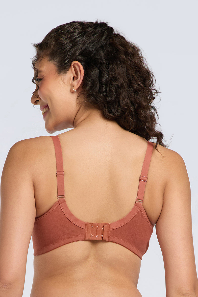 COTTON SUPPER SUPPORT BRA - BURNET BRICK