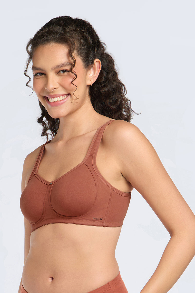 COTTON SUPPER SUPPORT BRA - BURNET BRICK - Image 4 of 6