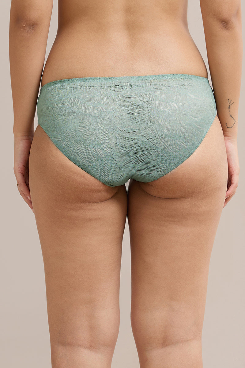 Floral Enchante Bikini Panty - Iceberg Green