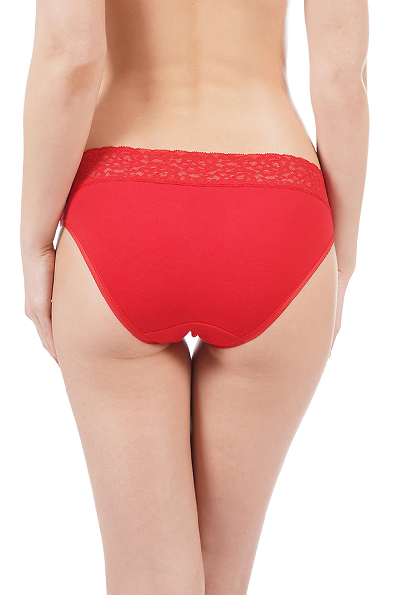 Lace Bikini Panty Red & Navy (Pack of 2)