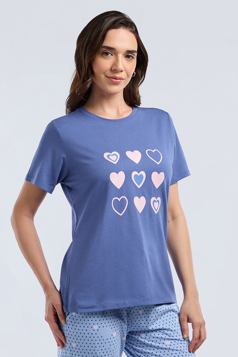 Scoop Neck Sleep Tee - Heart Parade Print - Image 4 of 7