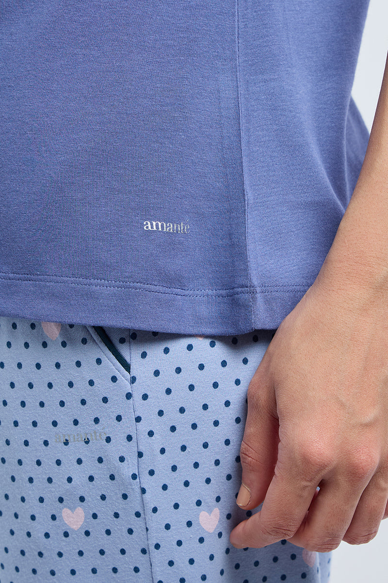 Scoop Neck Sleep Tee - Heart Parade Print - Image 6 of 7
