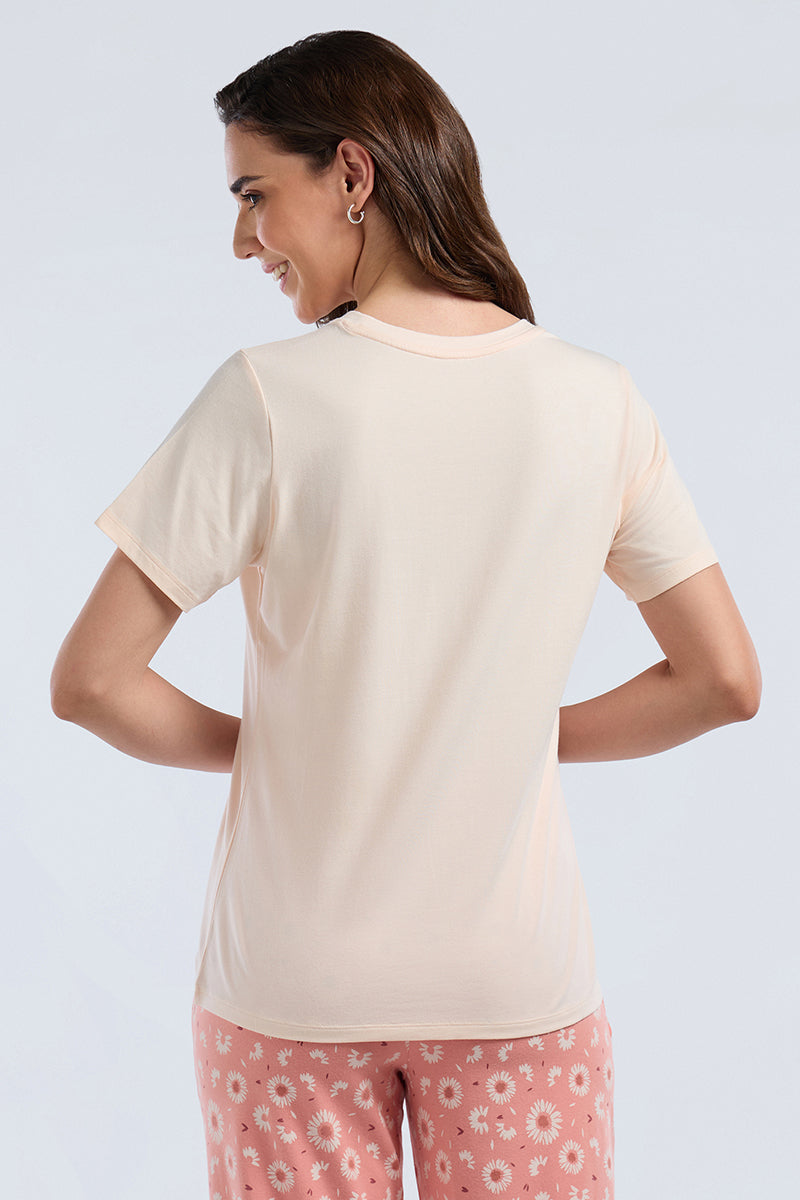 Scoop Neck Sleep Tee - Petal Sun Print - Image 2 of 7
