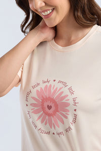 Scoop Neck Sleep Tee - Petal Sun Print thumbnail 4