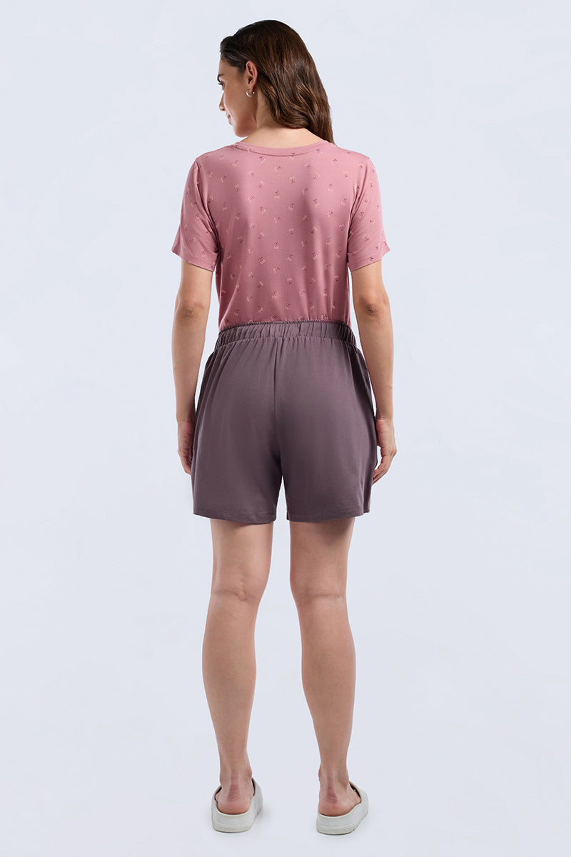 Sleep Shorts - Black Plum