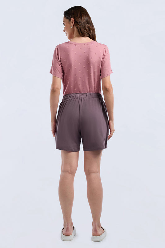 Sleep Shorts - Black Plum