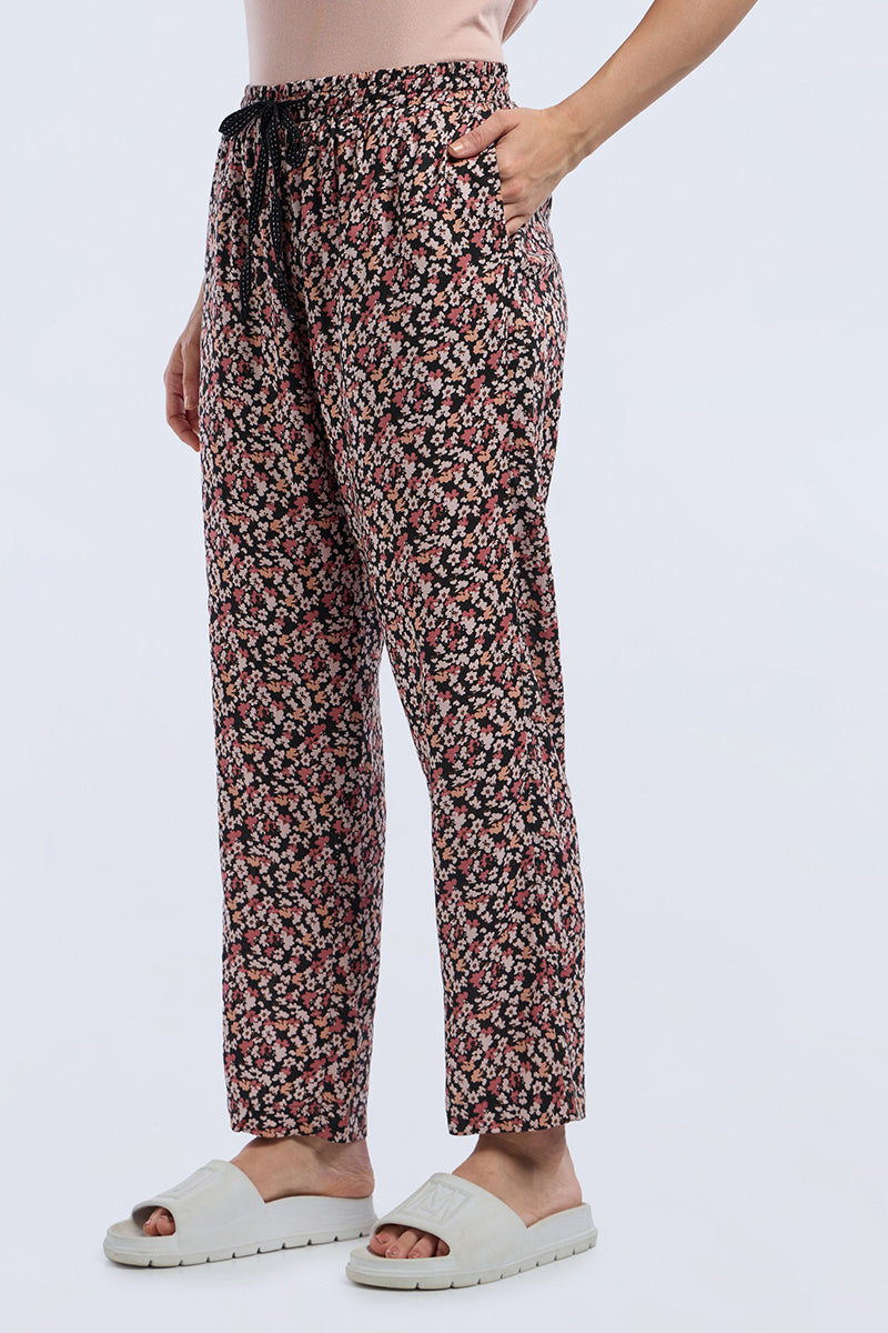 Full Length PJ Bottom - Peach Floral Print
