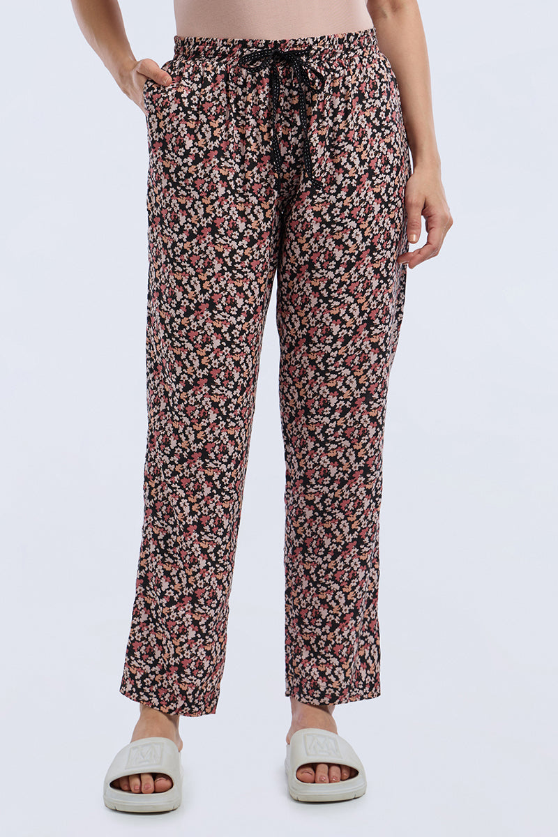 Full Length PJ Bottom - Peach Floral Print - Image 2 of 6