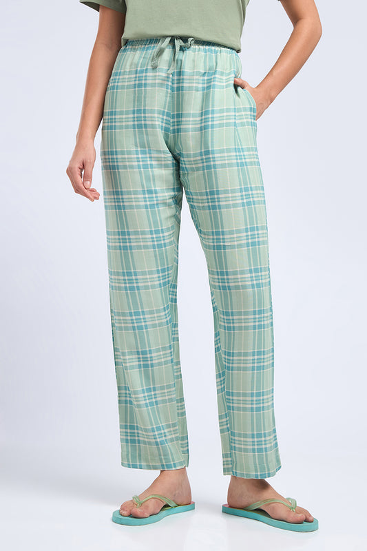 Full Length PJ Bottom - Chambray Checks Print
