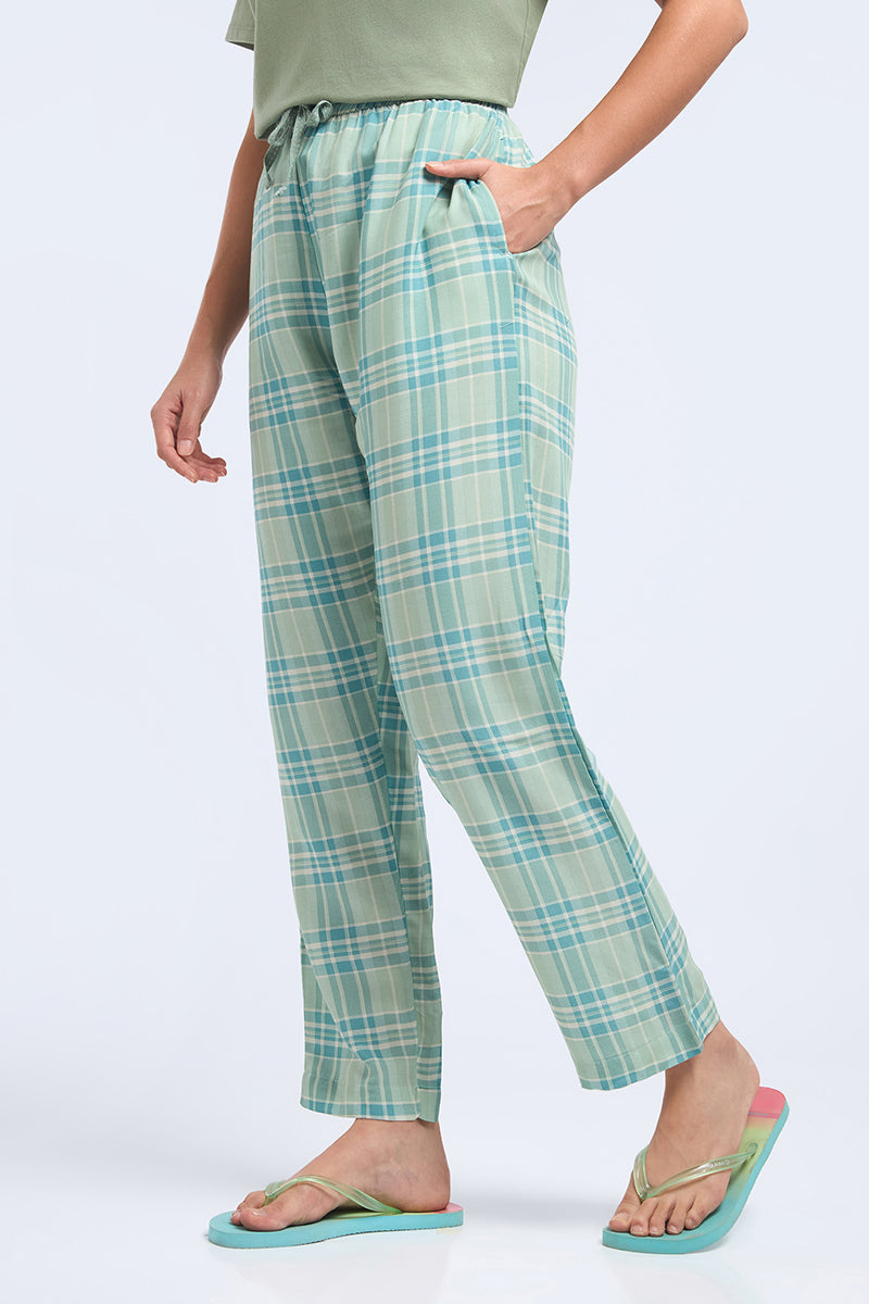 Full Length PJ Bottom - Chambray Checks Print