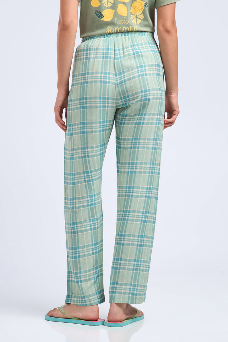 Full Length PJ Bottom - Chambray Checks Print - Image 2 of 6