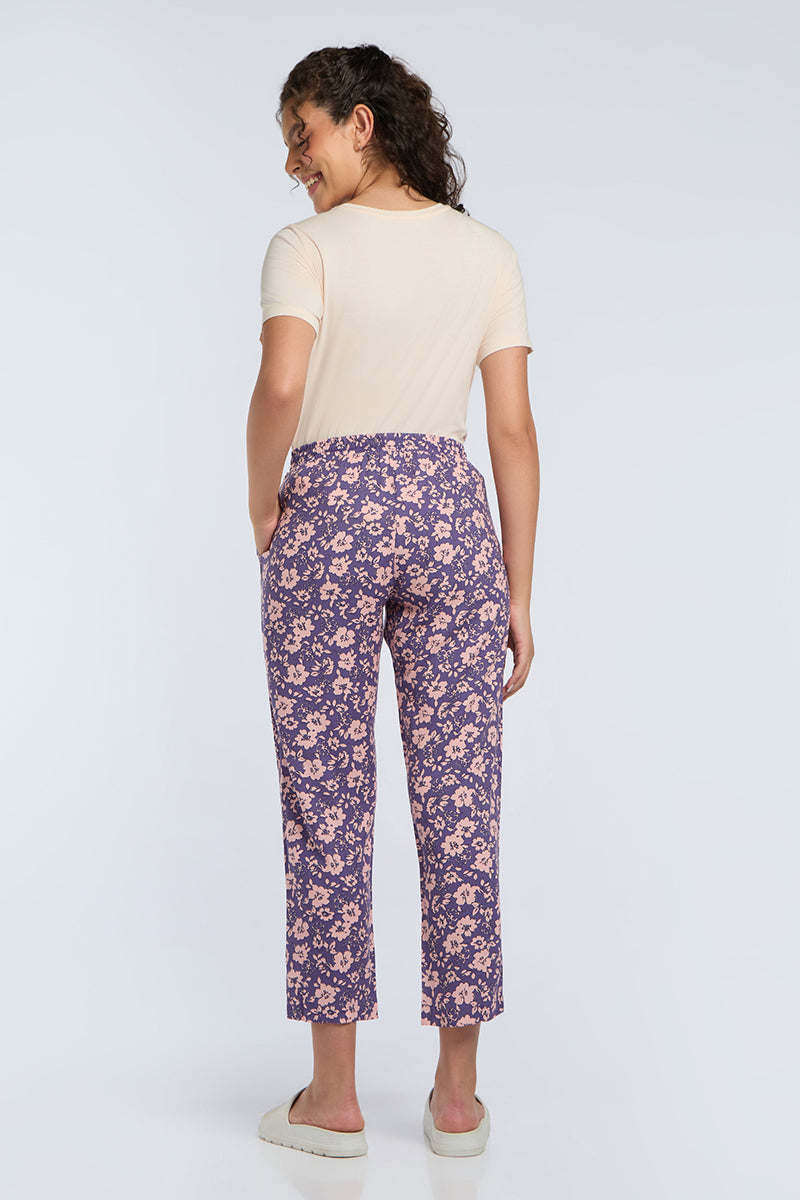 Full Length PJ Bottom - Grape Floral Print - Image 5 of 6