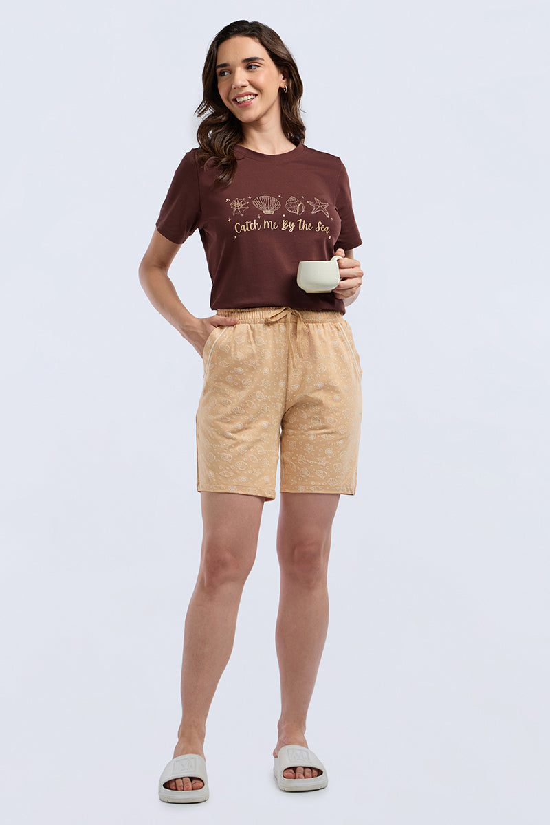 Sleep Shorts - Coastal Curves Print