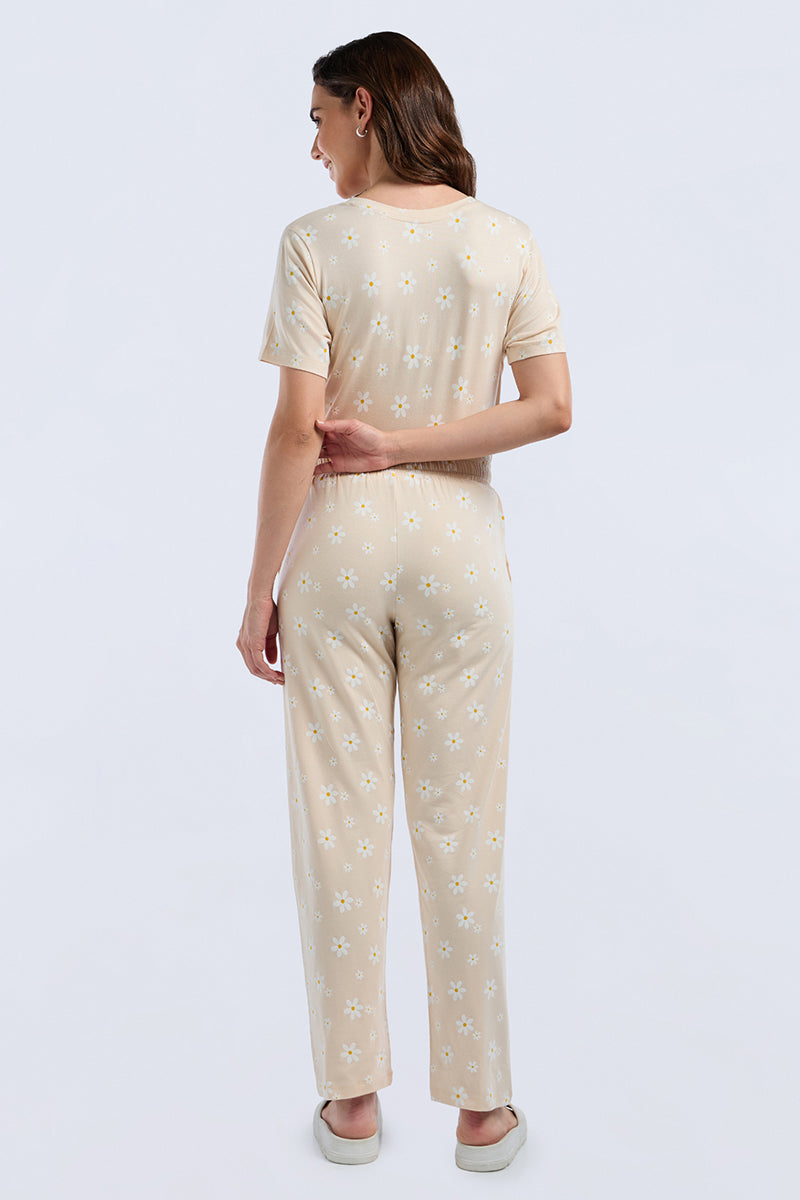 Sleep PJ Bottoms  - Bloom day Print - Image 1 of 6