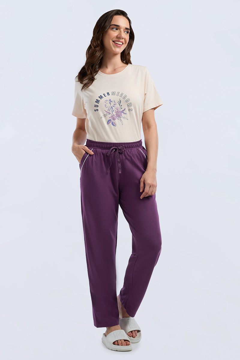Sleep PJ Bottoms  - Plum Purple - Image 6 of 6