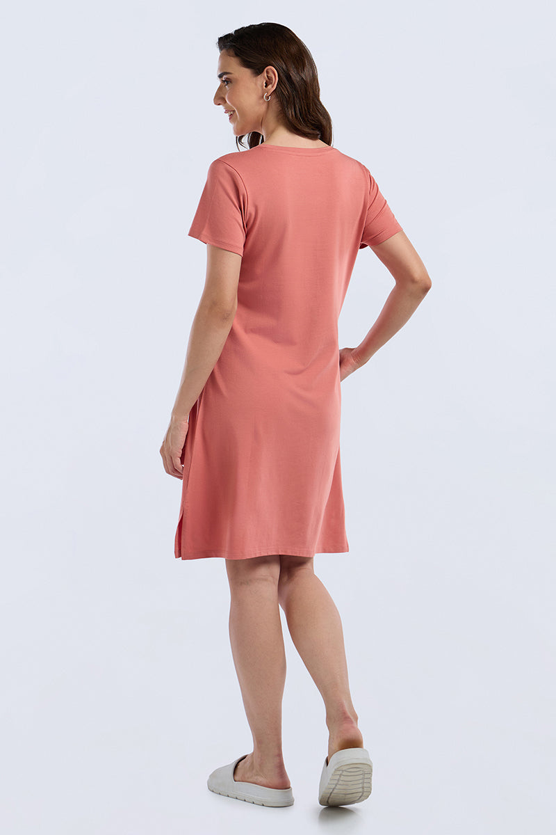 Comfort Sleep Dress - Cozy Vibes Print - Image 1 of 7