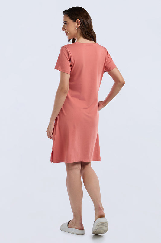 Comfort Sleep Dress - Cozy Vibes Print