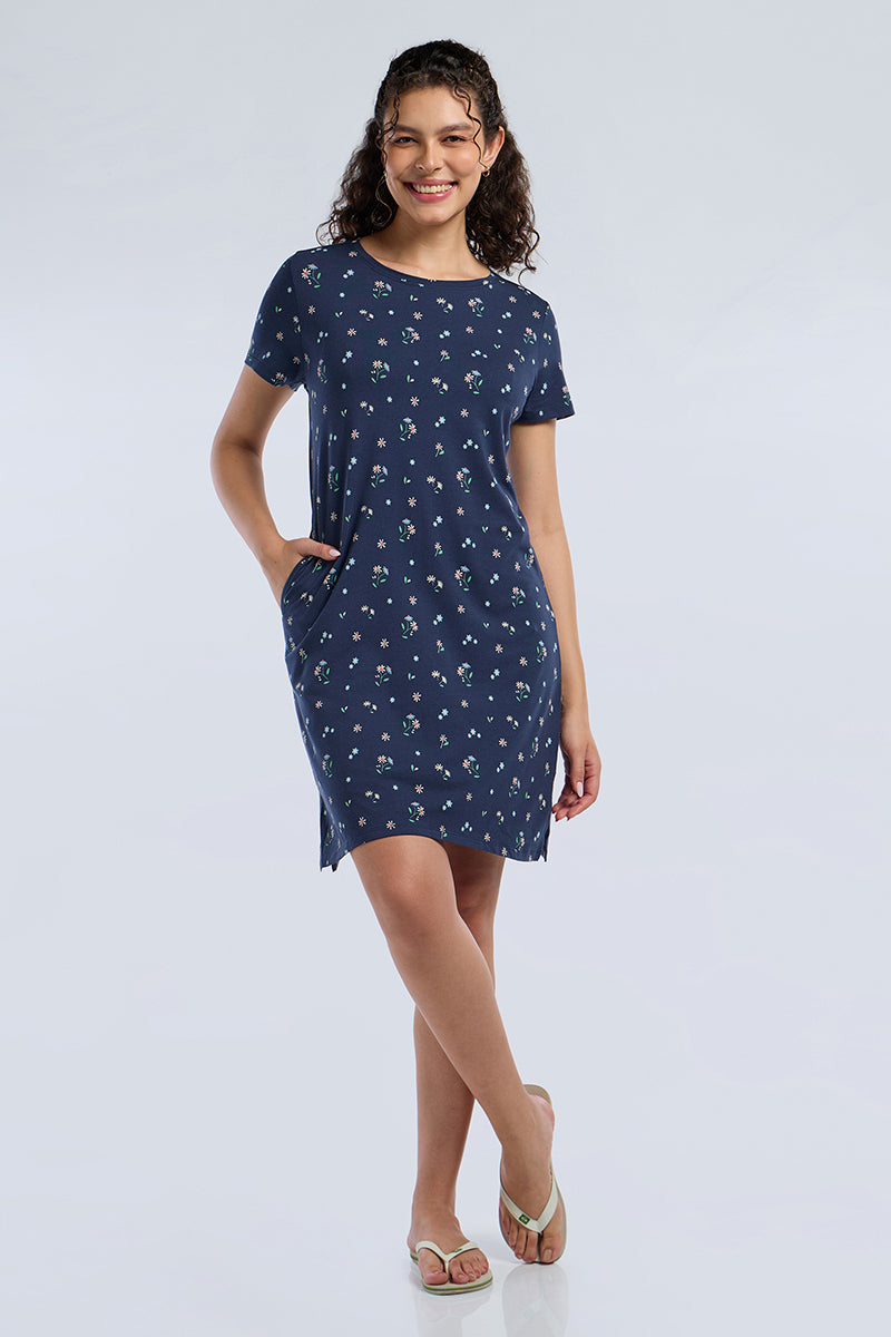 Comfort Sleep Dress - Morning Petals Print