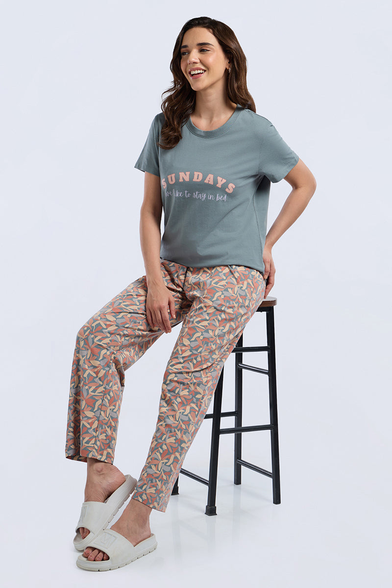 Lounge Laze PJ Set - Petal Pop Print Set