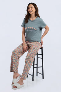 Lounge Laze PJ Set - Petal Pop Print Set thumbnail 7
