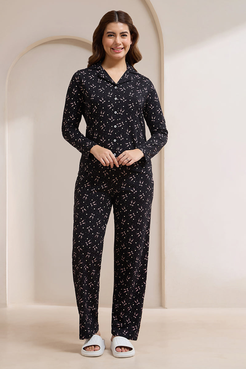 Dreamy Knit PJ Set - Bunny Print - Image 1 of 5