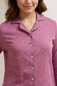 Dreamy Knit PJ Set - Mauve Floral Print thumbnail 3