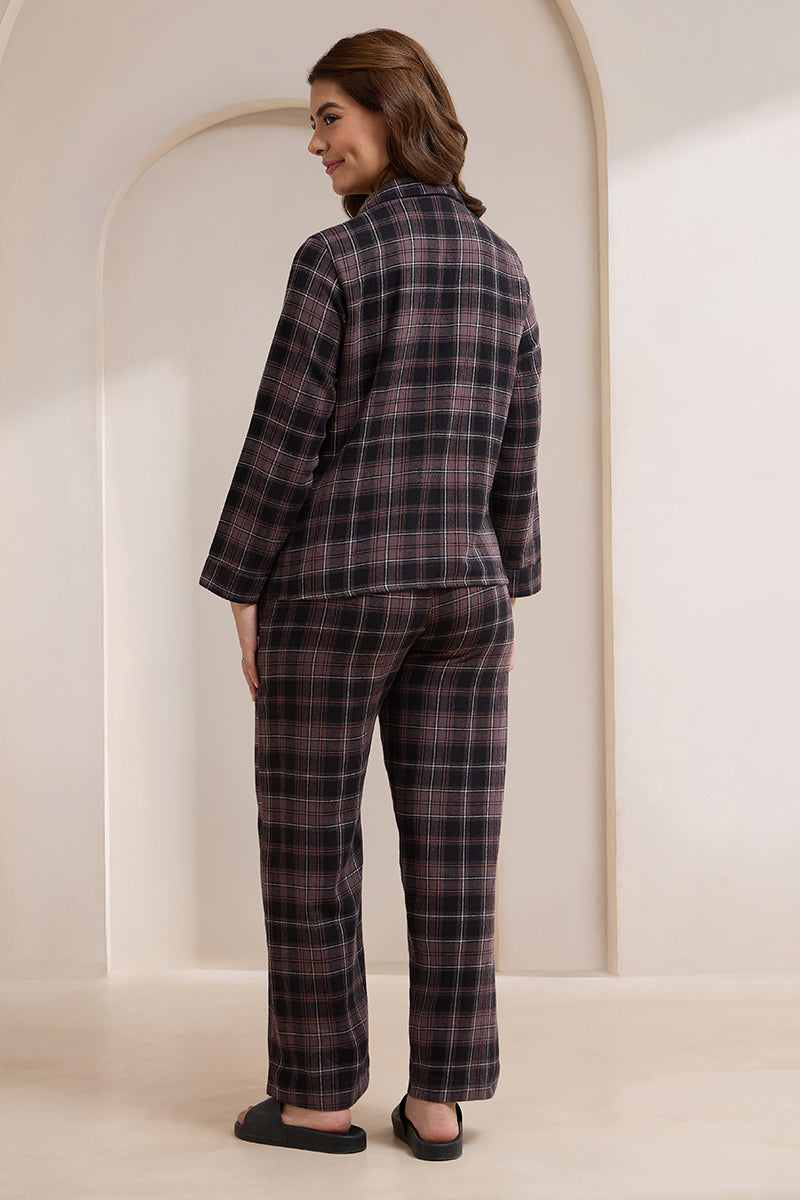 Flannel Fantasy PJ Set - Cozy Clash Checks Print
