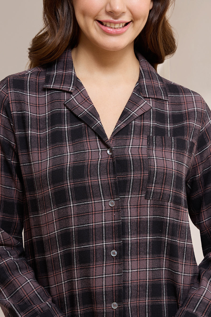 Flannel Fantasy PJ Set - Cozy Clash Checks Print