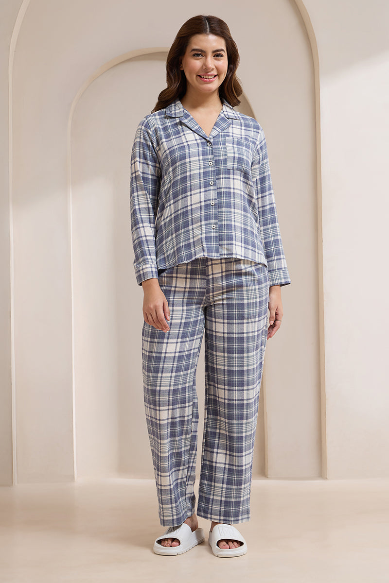 Flannel Fantasy PJ Set - Gridlock Checks Print - Image 1 of 5