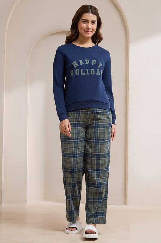 Unwind Sweat Set - Beetle Checks & Happy Holiday Print