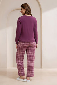 Unwind Sweat Set - Prune Checks & Holly Jolly Print thumbnail 2
