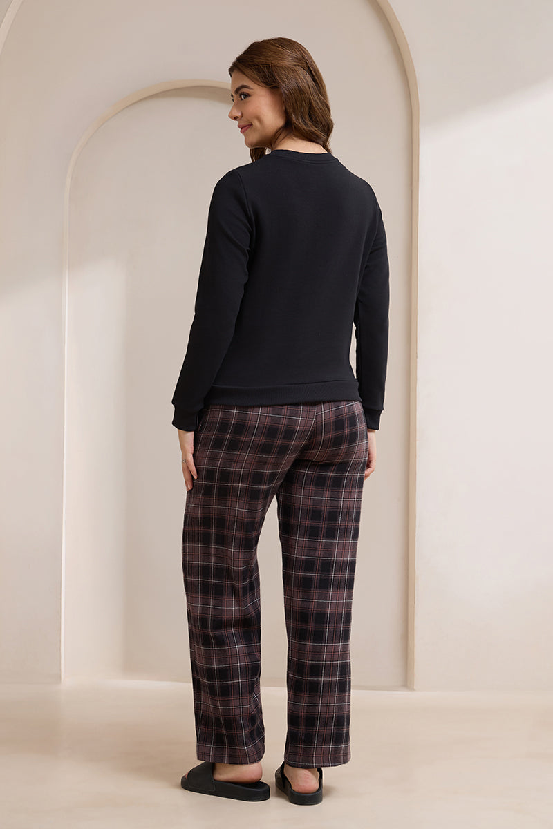 Unwind Sweat Set - Black Checks & Weekending Print