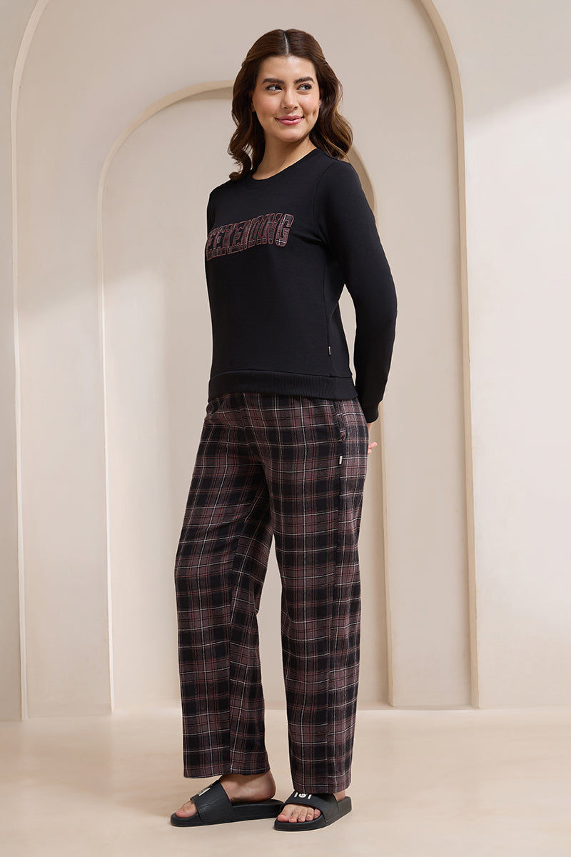 Unwind Sweat Set - Black Checks & Weekending Print