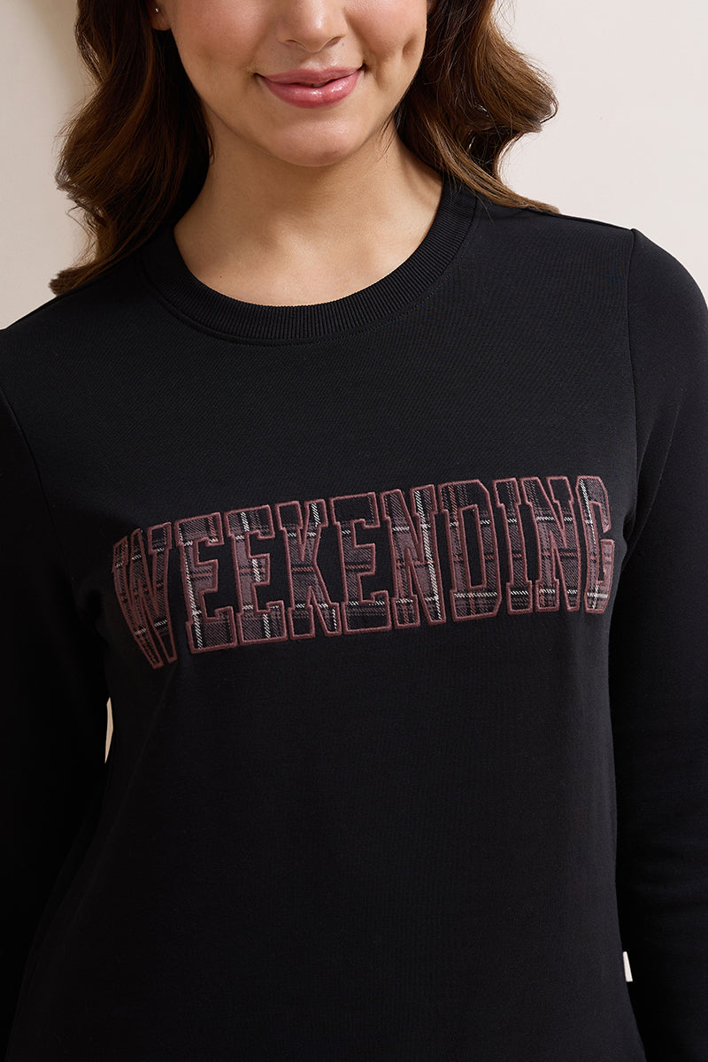 Unwind Sweat Set - Black Checks & Weekending Print