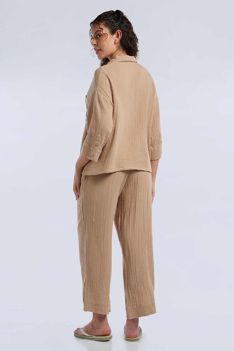 Crinkle Comfort Lounge Set - NOMAD - BEIGE - Image 1 of 7