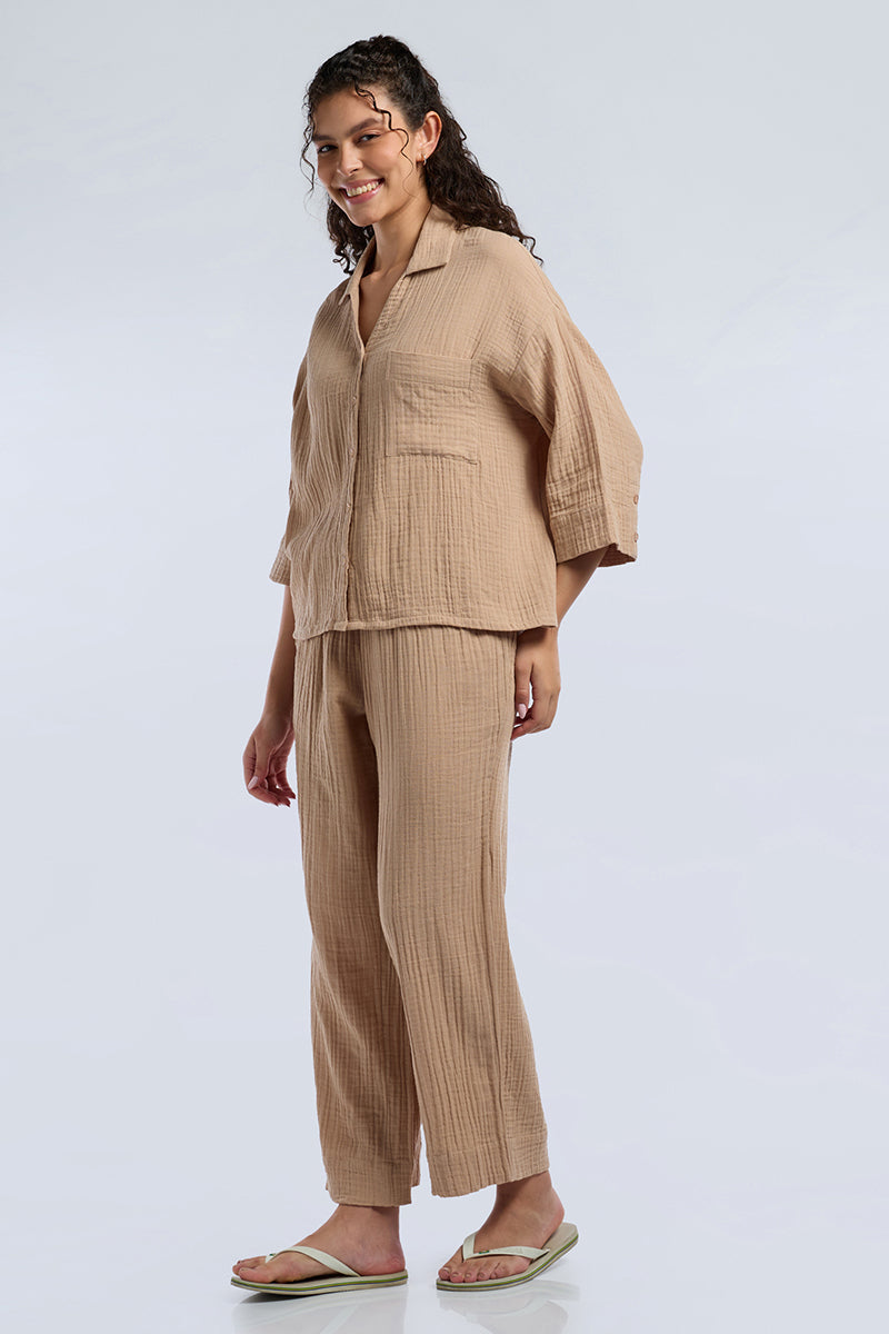 Crinkle Comfort Lounge Set - NOMAD - BEIGE - Image 2 of 7