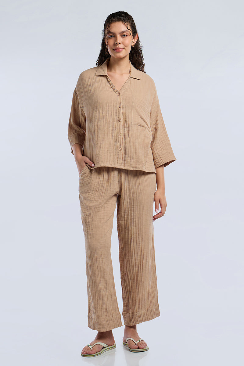 Crinkle Comfort Lounge Set - NOMAD - BEIGE