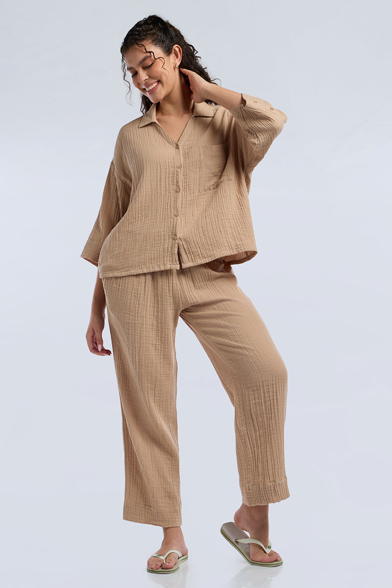Crinkle Comfort Lounge Set - NOMAD - BEIGE