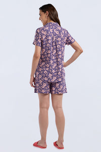Sleep Shorts Set - Grape Floral Print thumbnail 2