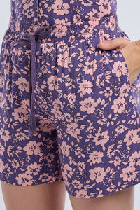 Sleep Shorts Set - Grape Floral Print thumbnail 8