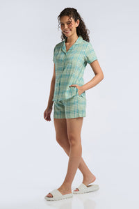 Sleep Shorts Set - Chambray Checks Print thumbnail 3
