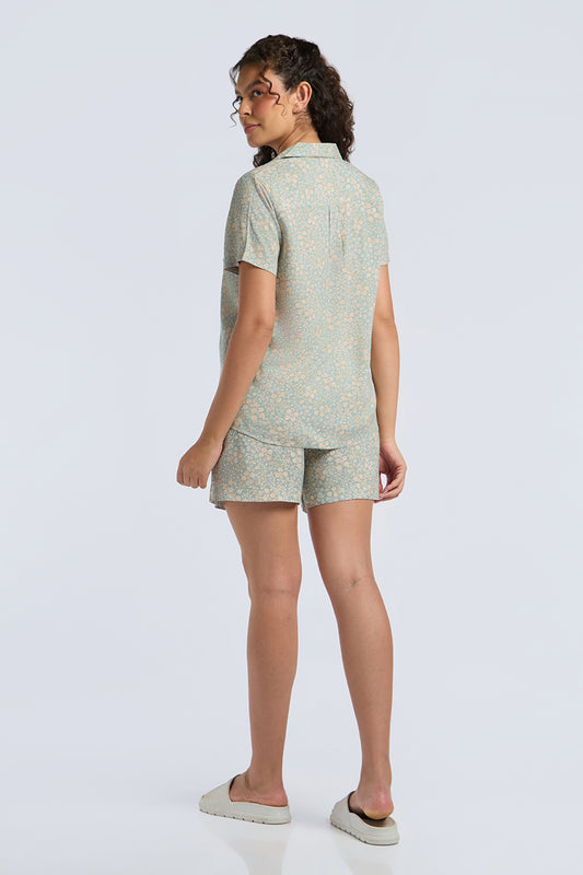 Sleep Shorts Set - Edenmist Print