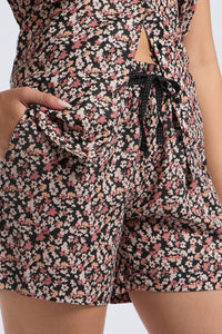 Sleep Shorts Set - Peach Floral Print thumbnail 6