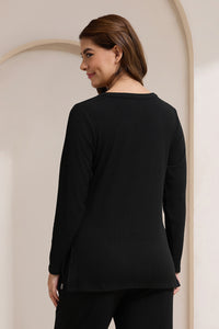 Blissful Rib Lounge Top - Storm Black thumbnail 2