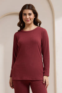 Blissful Rib Lounge Top - Earthy Brown - color option