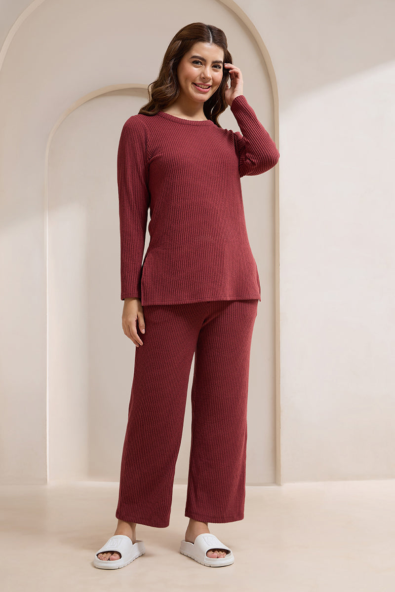 Blissful Rib Lounge Top - Earthy Brown - Image 6 of 7