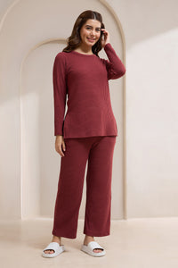 Blissful Rib Lounge Top - Earthy Brown thumbnail 6